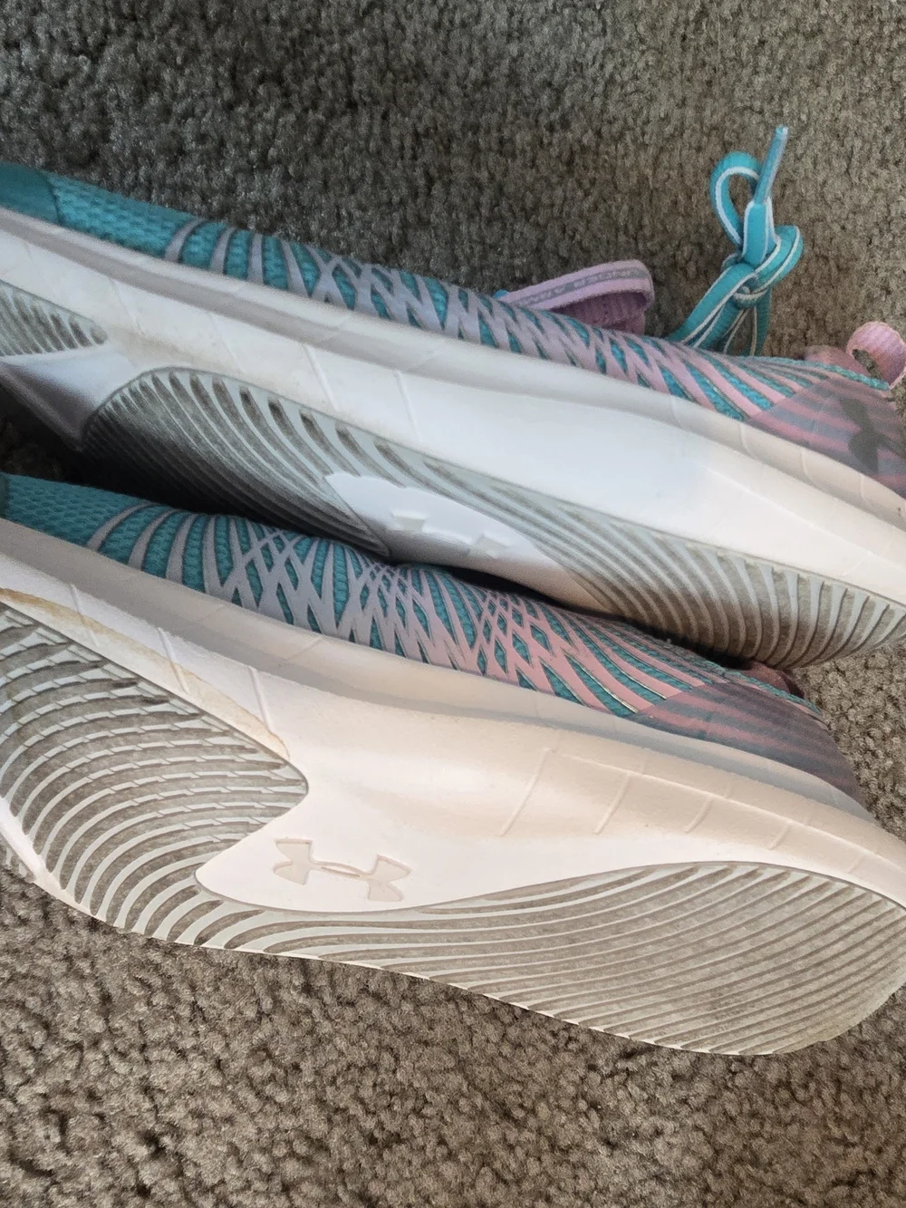 Under Armour Youth’s Teal and Pink Training Sneakers